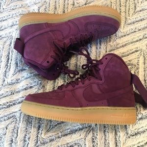 nike air force purple suede